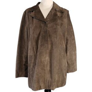 MARKS & SPENCER Brown Suede Women Jacket Size 16